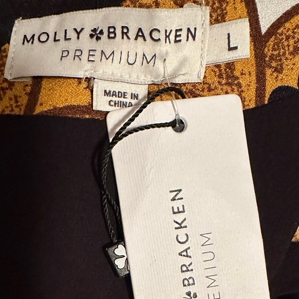 NWT Molly Bracken premium size large saffron yellow dress - Picture 9 of 10